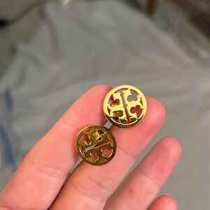 Tory Burch Gold Logo Earrings